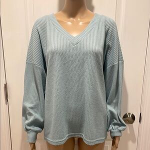 Women's Light Blue V-Neck Sweater size S
